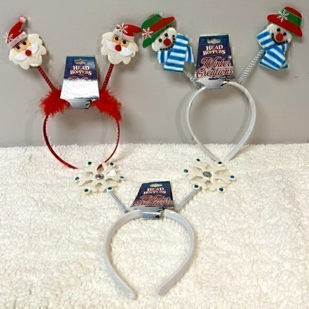 D.D. Santa, Snowman, Snowflake Head Boppers Headbands